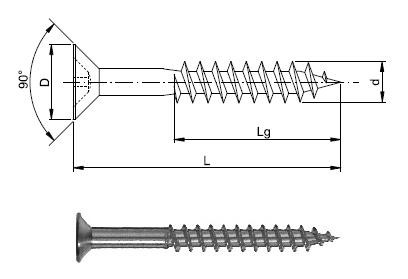 Wkręt 4.2x70 zamiennik Spax