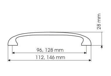 Uchwyt meblowy  UN1306, satyna, 128mm, gamet