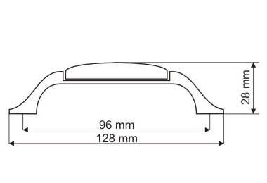 Uchwyt meblowy porcelanowy UP19-GA0003-MLK-1 porcelana + złoto, rozstaw 96mm, Gamet
