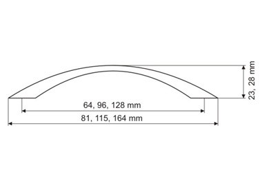 Uchwyt meblowy  UP8306, satyna, 64mm, gamet