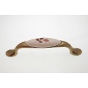 Uchwyt meblowy porcelanowy UP19-AB-MLK-2 porcelana + stare złoto, rozstaw 96mm, Gamet